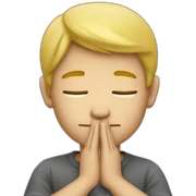 a blond man praying sticker