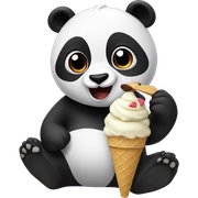 Panda eating ice cream sticker