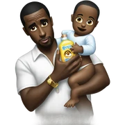 p diddy holding baby oil sticker
