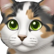 Dilute calico laying green eyes sticker