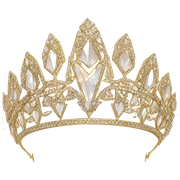 art deco tiara gold crystals no background sticker