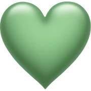 sage green heart sticker