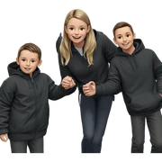 smiling girl with boys outdoors sticker