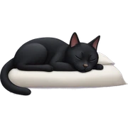 Sleeping black cat sticker