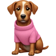 A dog with a pink sweater  sticker