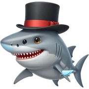 Shark with a top hat sticker