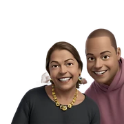 happy boys with jewelry and smiles sticker