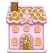 light pink and gold and white gingerbread house sticker