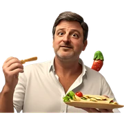 foodie portrait with hat sticker