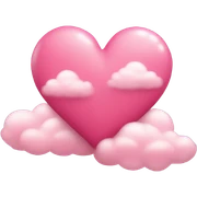 Corazón rosa con nubes  sticker