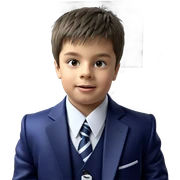 boy in striped necktie indoors sticker