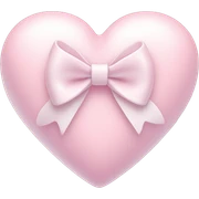 Pastel pink heart with white bow sticker