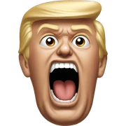 Create an emoji of trump screaming  sticker