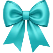 ribbon bow Turquoise color sticker