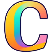 Colorful Gradient Alphabetical Letter “C” sticker