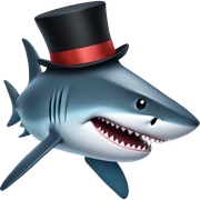 Shark with a top hat sticker