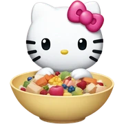 Hello kitty eating  sticker