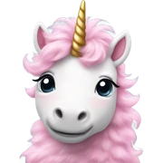 Pink fluffy unicorn ￼ sticker