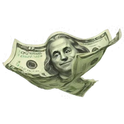 flying money sticker