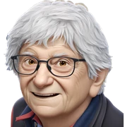 smiling old man with glasses sticker