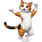 Dancing calico cat sticker