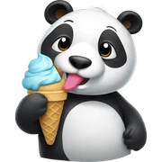Panda eating ice cream sticker