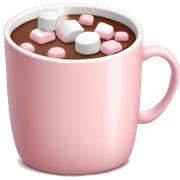 Light Pink mug of hot chocolate with marshmallows  sticker