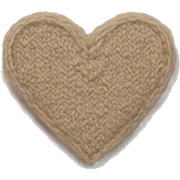 Knitted beige heart sticker