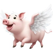 Pig with wings sticker