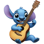 Stitch playing guitar sticker