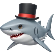 Shark with a top hat sticker
