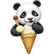 Panda eating ice cream sticker