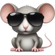 Mouse with sunglasses sticker