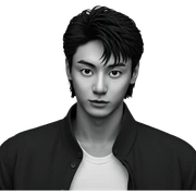 monochrome portrait of a boy sticker