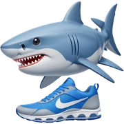 Tiburon con tenis nike azules sticker