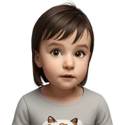 girl with short brown hair sticker