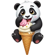Panda eating ice cream sticker