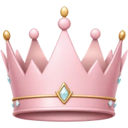 White and pastel pink crown sticker