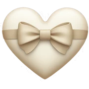 white heart with beige bow sticker