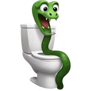 Snake coming out of a toilet sticker