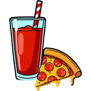 Pizza con coca cola sticker