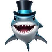 Shark with a top hat sticker