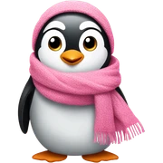 pinguin with pink scarf sticker