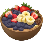 acai bowl with strawberries and banana sticker