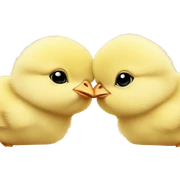 Two baby chicks kissing sticker
