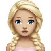 ocean blue doll eyes, blonde hair, feminine, pink, girl, angelic sticker