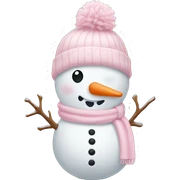 Cute white and light pink snowman sticker