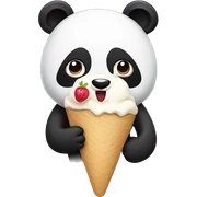 Panda eating ice cream sticker