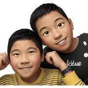 smiling boys in casual attire sticker