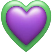 Green purple pink heart  sticker